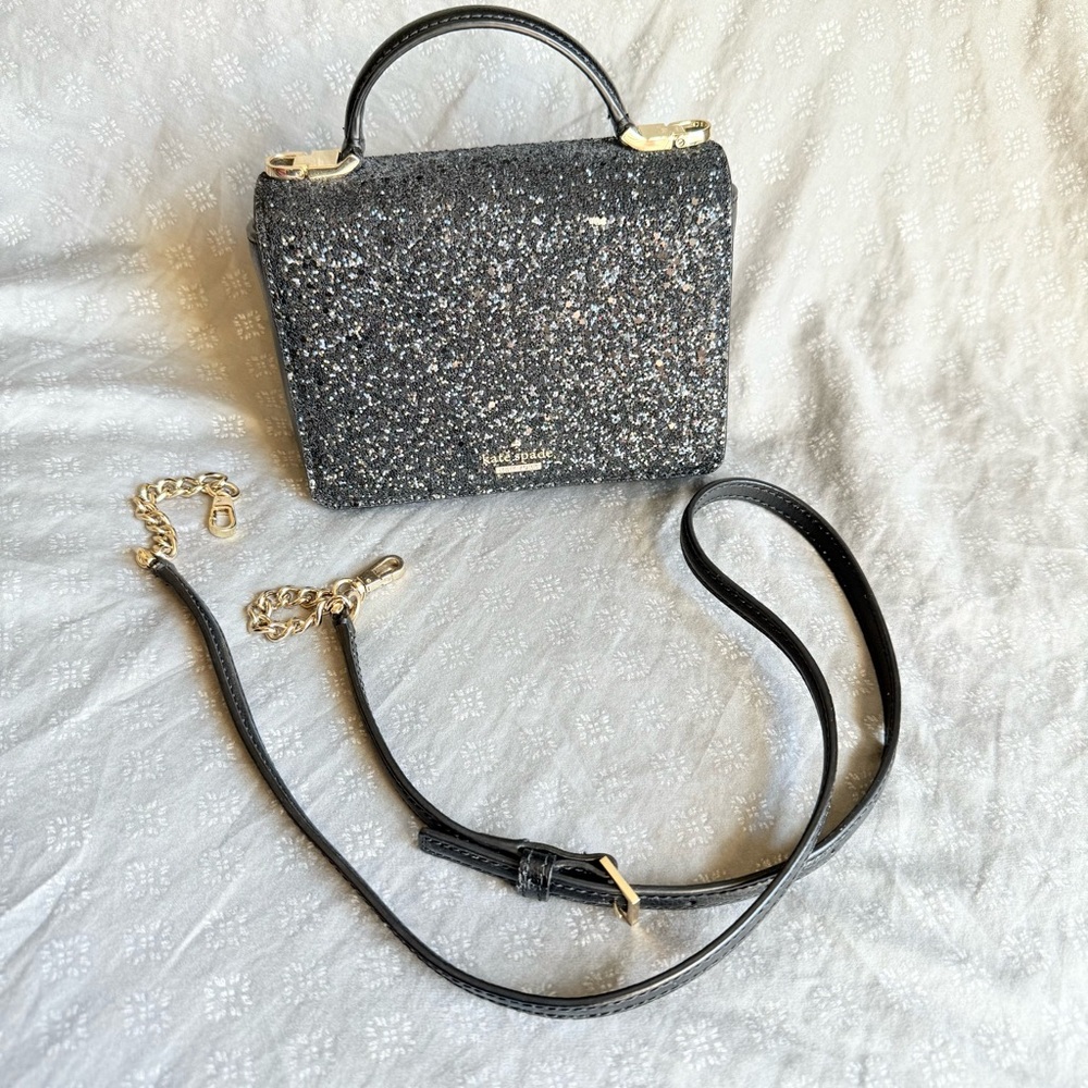 Kate Spade Maisie Laurel Way Glitter Crossbody Bag - Black